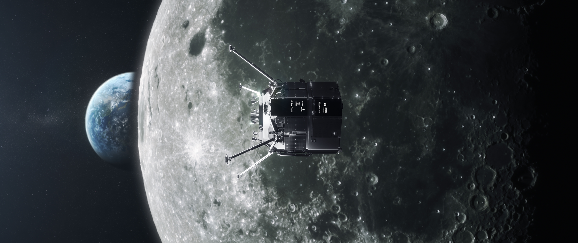 A small commercial lunar lander used for delivering customer payloads to the Moon.